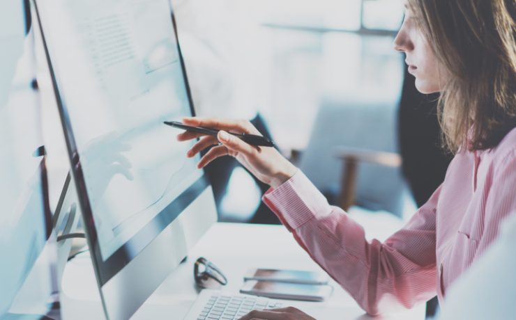 people looking at computer screen
