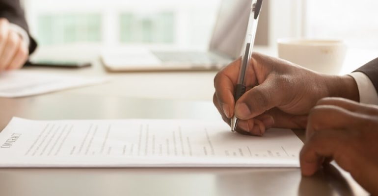 signing contract for a multifunction printer