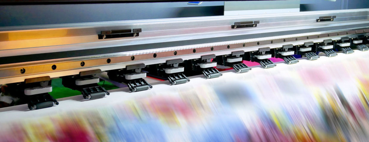 Close up of project being created on large inkjet printer
