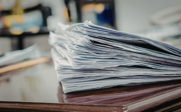 Scattered Documents representing tax season